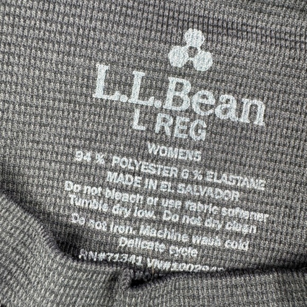 L.L.Bean Midweight Base Layer Wome L Crew Top Long Sleeve Tee Black Gym Run Hike - Picture 6 of 13